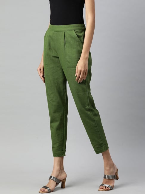 SASSAFRAS Regular Fit Women Green Trousers  Buy SASSAFRAS Regular Fit Women  Green Trousers Online at Best Prices in India  Flipkartcom