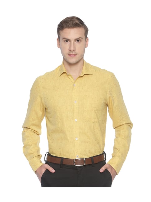 linen yellow shirt