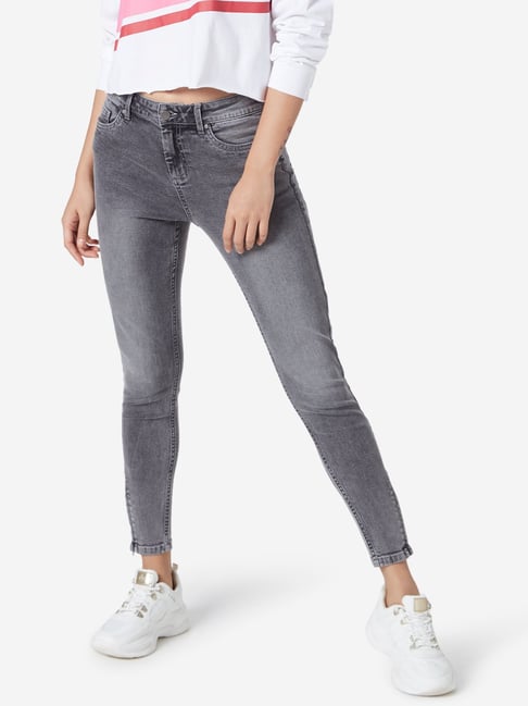 Nuon by Westside Grey Melange Skinny Jeans