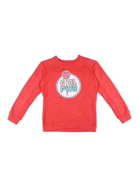 Gini & Jony Kids Pink Printed Sweatshirt