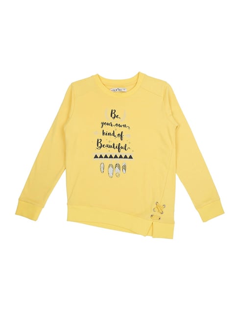 Gini & Jony Kids Yellow Printed Sweatshirt