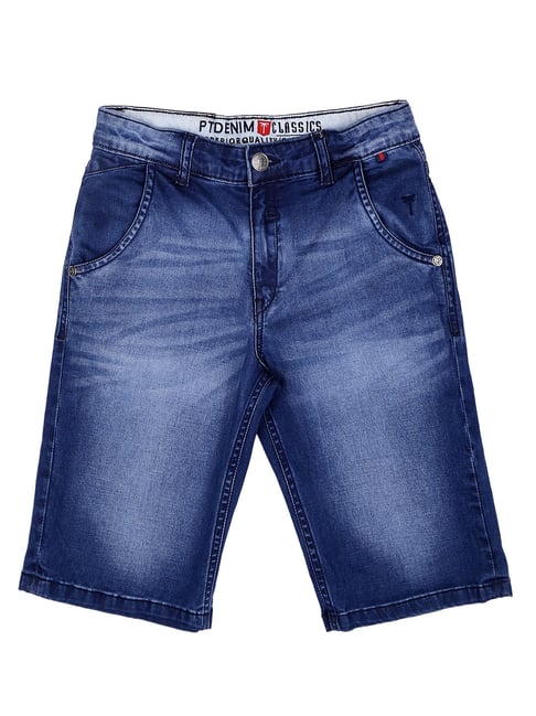 Gini & Jony Kids Blue Solid Bermuda