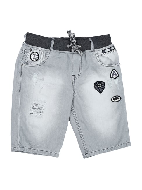 Gini & Jony Kids Grey Distressed Bermuda