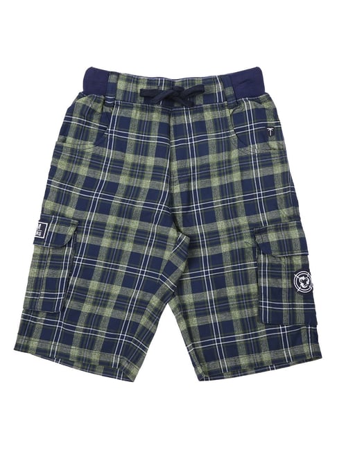 Gini & Jony Kids Green Checks Bermuda