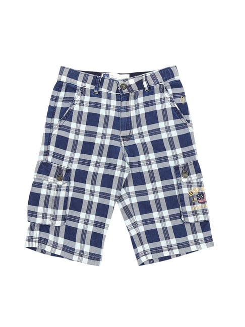 Gini & Jony Kids Blue Checks Bermuda