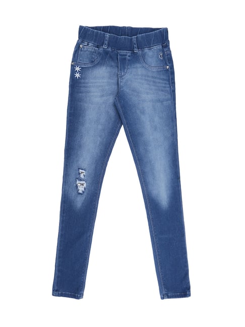 Gini & Jony Kids Blue Distressed Jeggings