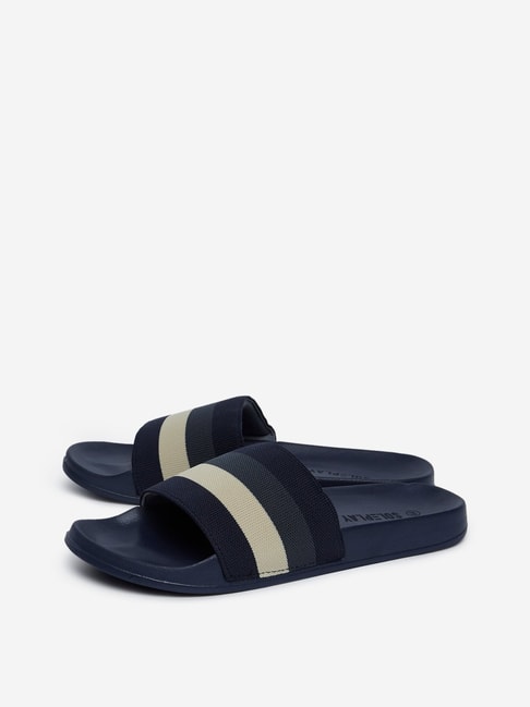 Buy SOLEPLAY by Westside Navy Striped Slides Online at Best Prices ...