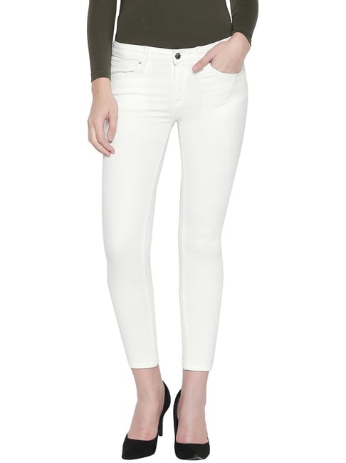 Spykar White Cotton Jeans