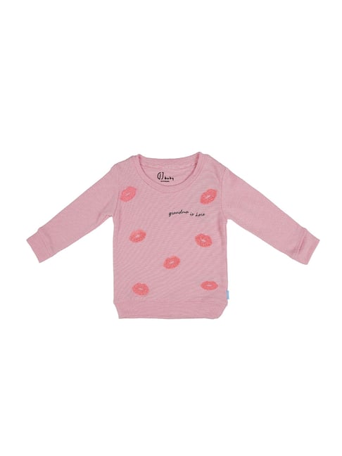 Gini & Jony Kids Pink Printed Sweatshirt