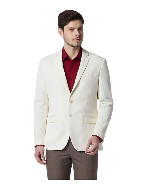 Buy Park Avenue Off White Regular Fit Blazer for Men Online Tata