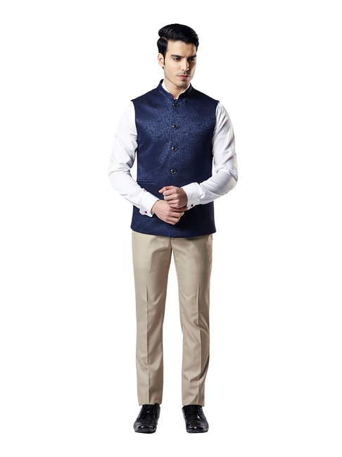 Buy Fabutil New Men's Designer Nehru Jacket Waistcoat Cream/Gold (Size -40-  Large) at Amazon.in