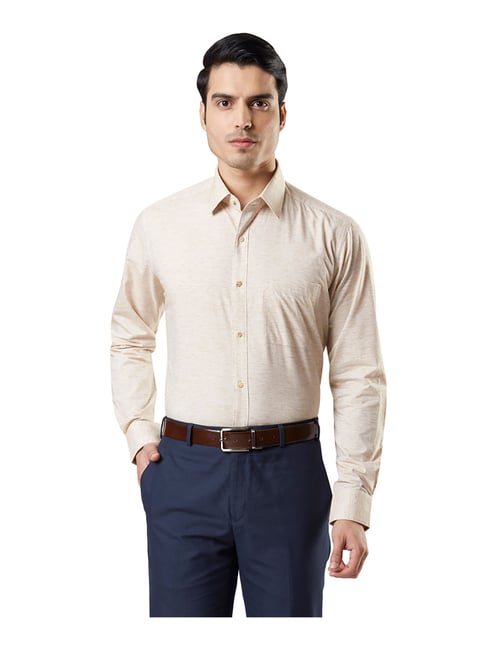 Buy Raymond Raymond Men Solid Regular Fit Office Shirt | Raymond Shirt  online | Yellow