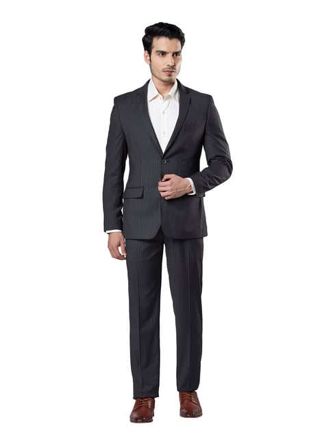 VBC Grey Chalkstripe Wool Flannel Allen Suit - Custom Fit Tailored Clothing
