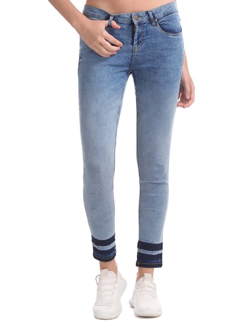 Cherokee Indigo Blue Cotton Mid Rise Jeans