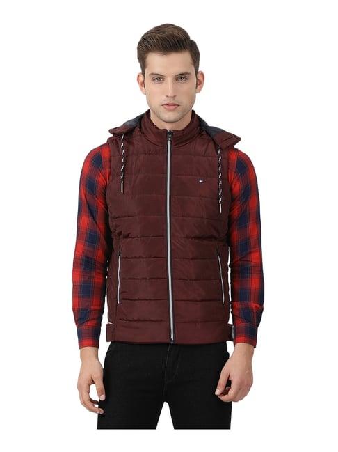 Buy Black Solid Quilted Half Jacket for Men | Status Quo