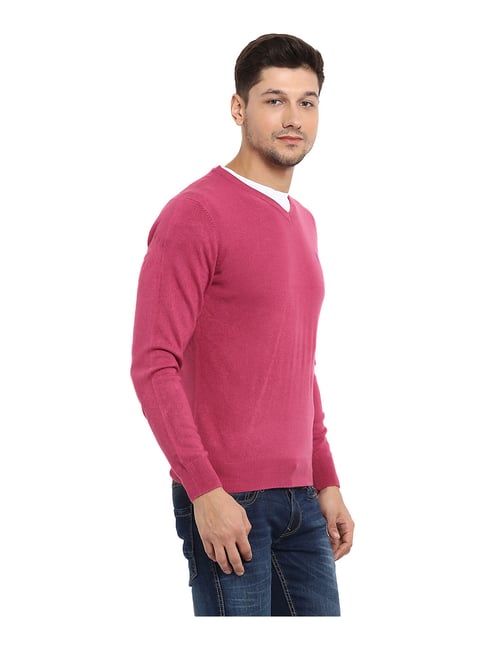 Buy Red Tape Pink V Neck Sweater for Men's Online @ Tata CLiQ