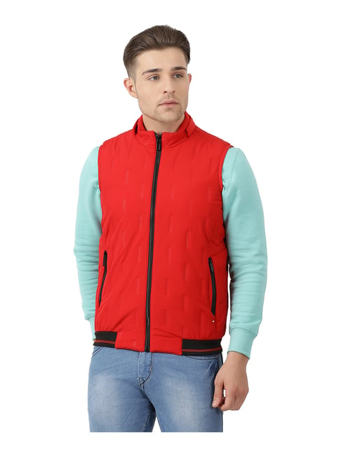 Buy Monte Carlo Red Sleeveless Hooded Jacket for Men s Online Tata CLiQ