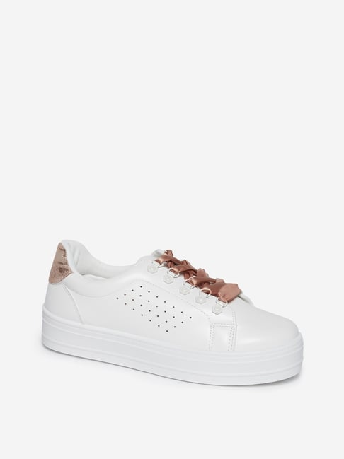 Buy Shoeopia Lace-up Detail White Chunky Sneakers For Women & Girls Online  at Best Prices in India - JioMart.