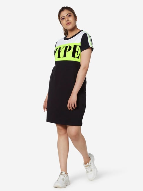 Sassy Soda Curve by Westside Black Printed Andie Dress