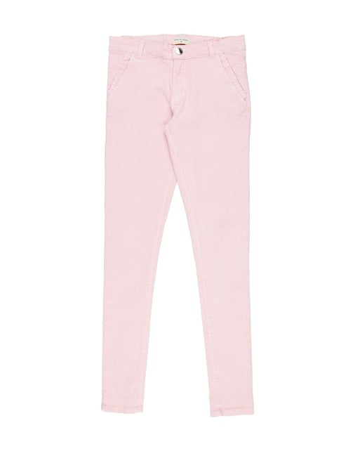 Gini & Jony Kids Pink Solid Jeans