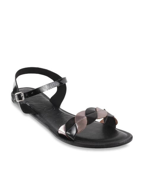 Mochi Women's Black Ankle Strap Sandals-picture-32