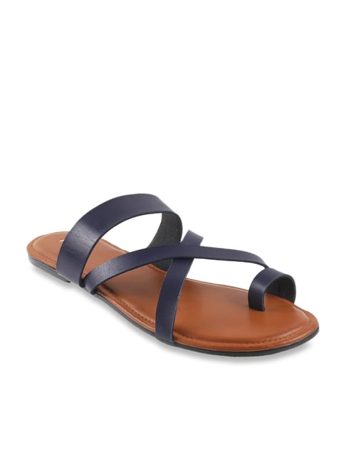 Mochi Women's Navy Toe Ring Sandals-picture-40