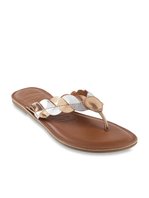 Mochi Women's Golden Thong Sandals-picture-43
