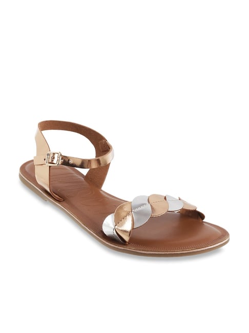 Mochi Women's Golden Ankle Strap Sandals-picture-45