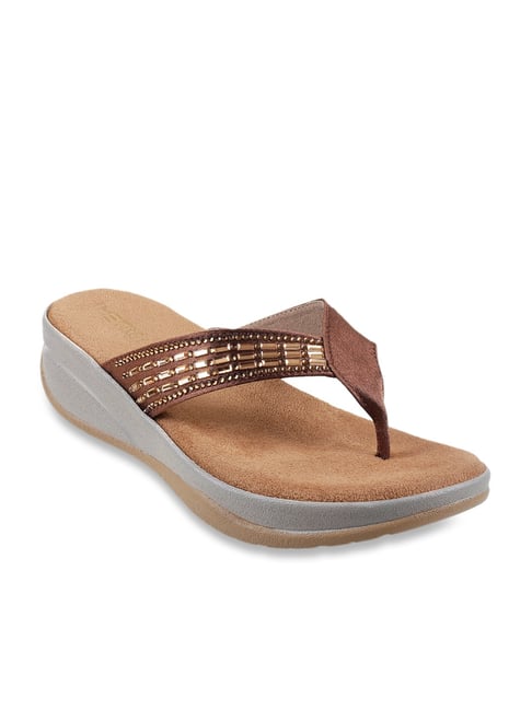 Metro Brown Thong Wedges-picture-38
