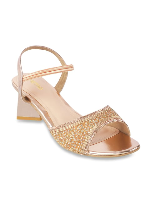 Metro Women's Rose Gold Sling Back Sandals Price in India