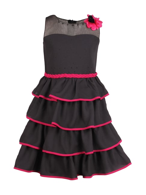 Cutecumber Kids Black Embellished Party Dress