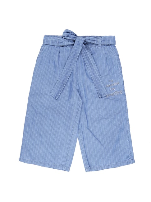 Gini & Jony Kids Blue Regular Fit Culottes Pants