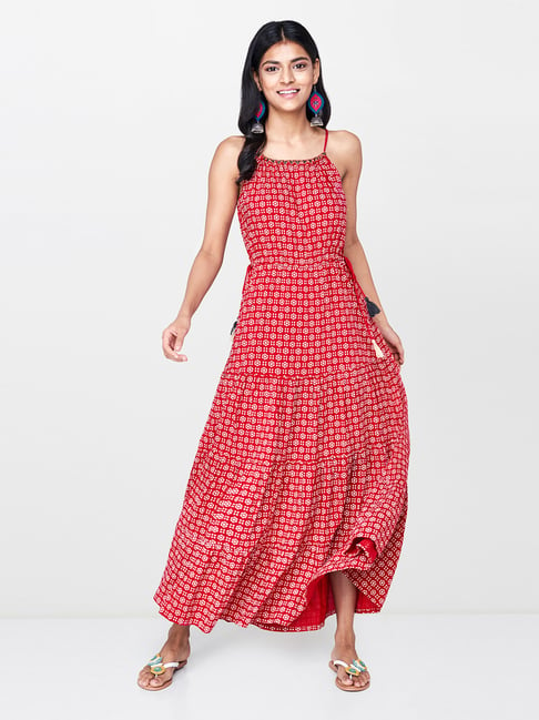 Global desi on sale red maxi dress