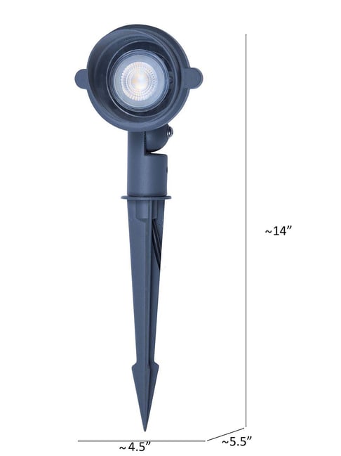 Fos Lighting Grey Sy Die Cast Hooded Outdoor Garden Spike Die Cast Hooded Outdoor Garden Spike