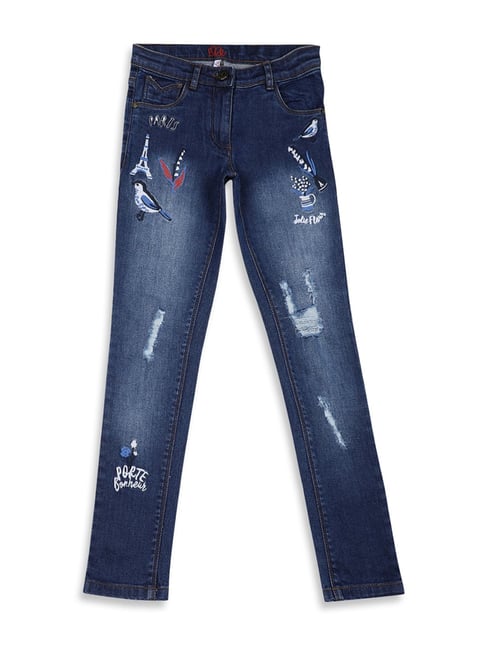 Elle Kids Blue Distressed Jeans