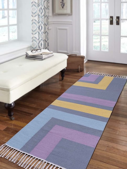 Pequra Multicolored Cotton Floor Covering Mandini Runner Rug
