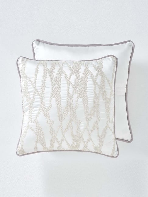 DDECOR Live Beautiful Embroidered Pearl Trousseau 45.72 cm x 45.72 cm Cushion Covers - Set of 2