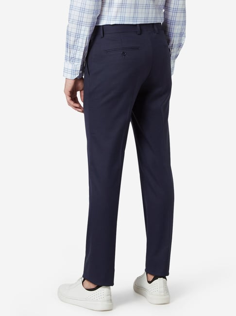 Buy WES Formals by Westside Navy Houndstooth Slim-Fit Trousers for Men  Online @ Tata CLiQ