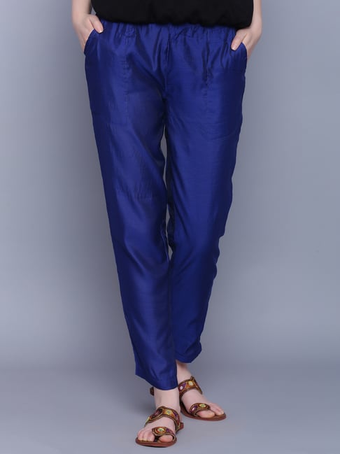 Peacock Blue Kurta with Pants – Lakhina Couture