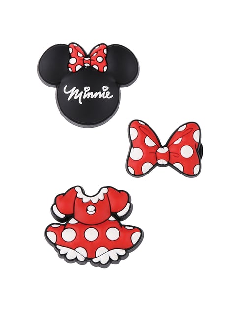 Crocs Minnie Mouse Red & Black Jibbitz Shoe Charm - Pack of 3