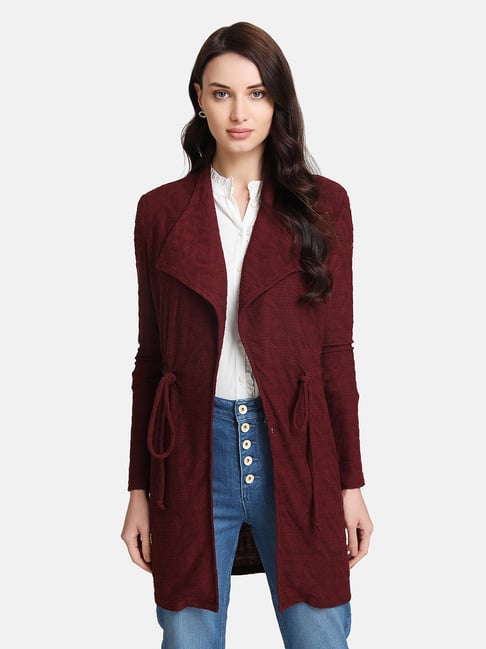 Kazo Maroon Full Sleeves Cape