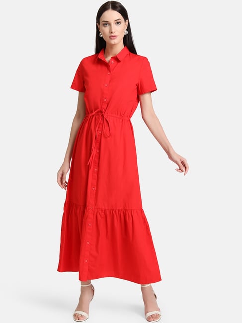 Kazo High Red Cotton Dress Price in India