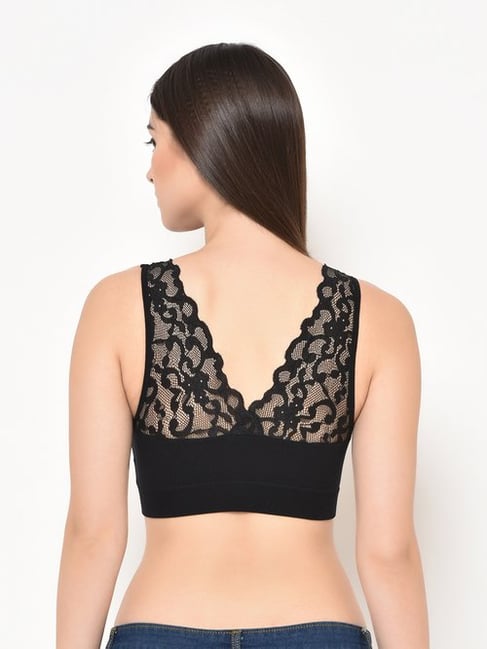 Buy Da Intimo Black Wireless Lace Bra (34B) Online