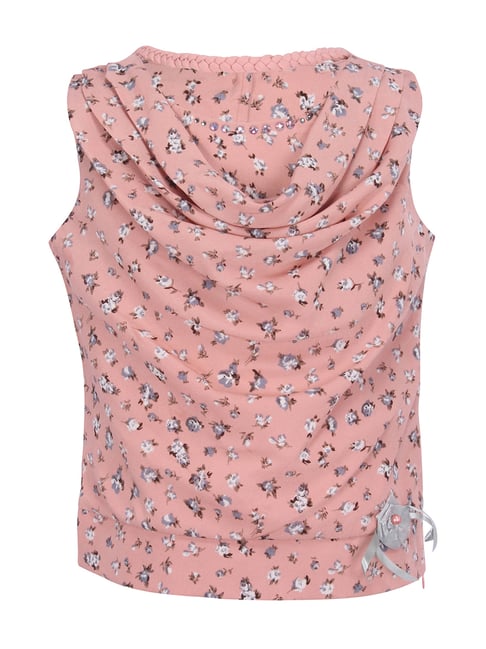 Cutecumber Kids Dusty Pink Floral Print Party Top