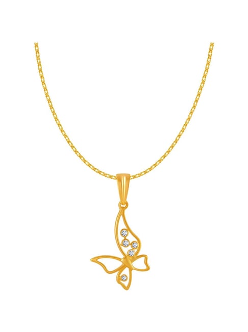 P.C. Chandra Jewellers 14 kt Gold & Diamond Pendant without Chain