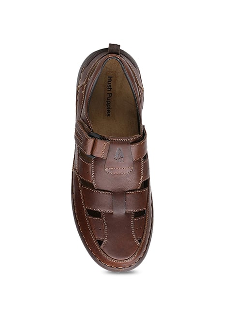 Buy Hush Puppies Solid Brown Sandals Online