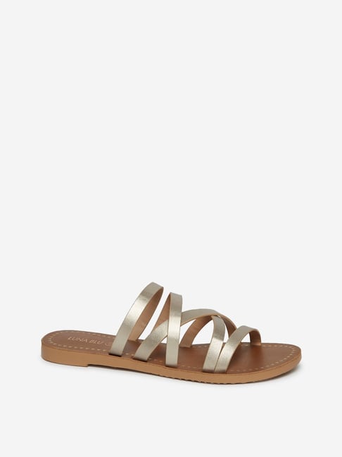 See By Chloé Lyna Metallic Crisscross Ankle-strap Sandals In Light Gold |  ModeSens