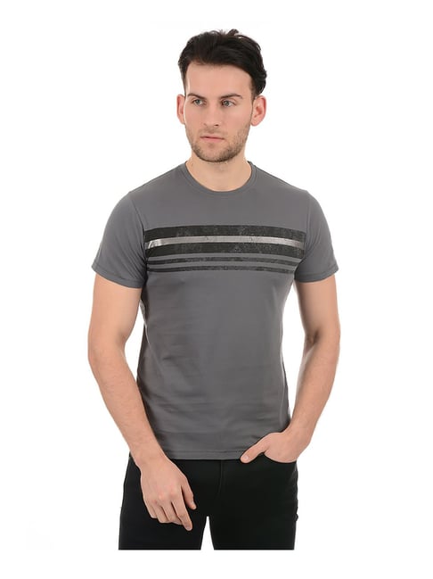 Pepe Jeans Grey Solid Short Sleeves Cotton T-Shirt