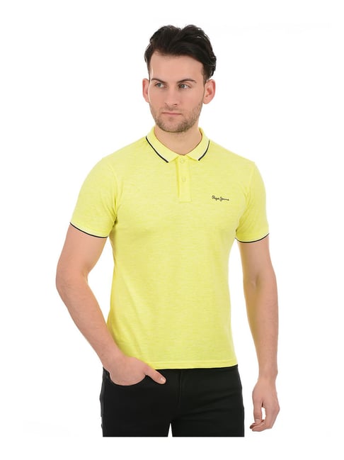 Pepe Jeans Yellow Regular Fit Polo T-Shirt