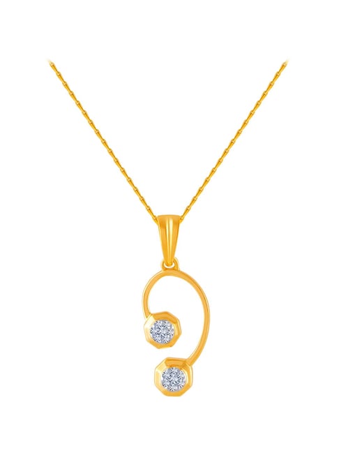 P.C. Chandra Jewellers 14 kt Gold & Diamond Pendant without Chain-picture-12